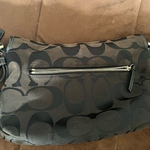 Brown and black coach bag